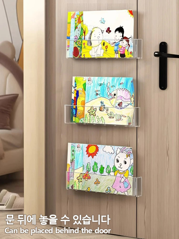 Organizer Picture Book Display Cabinet Bookshelf Children's Wall Behind the Door Reading Magazine Storage Wall Hanging Bookshelf by Smarsty