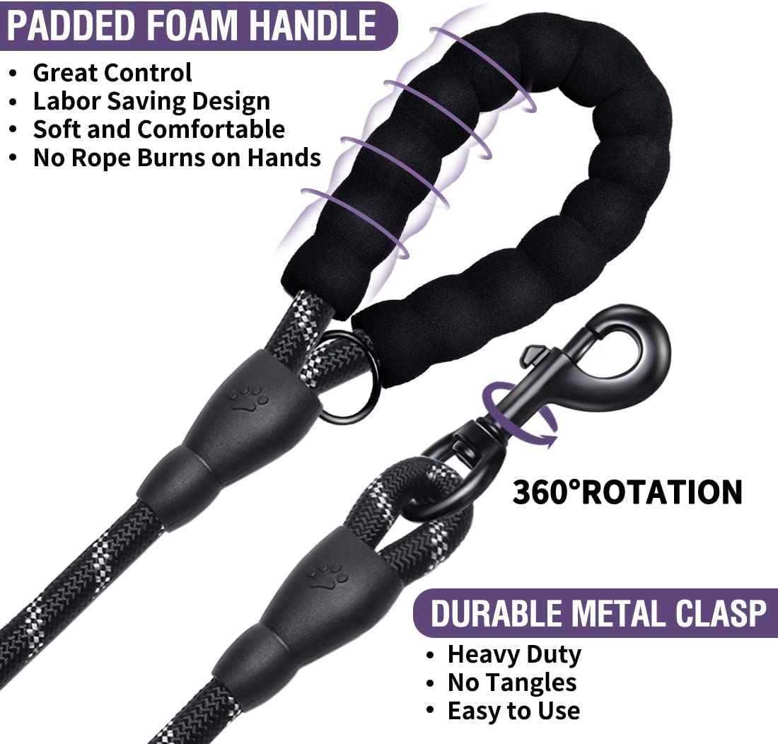 Reflective Dog Leash for All Sizes with Breakaway Feature - Smarsty
