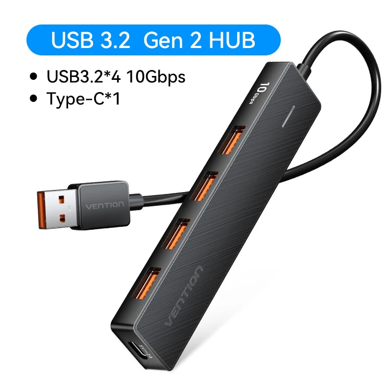4 Port USB Hub USB 3 Gen 2 10Gbps LaptopCompatibleDevice