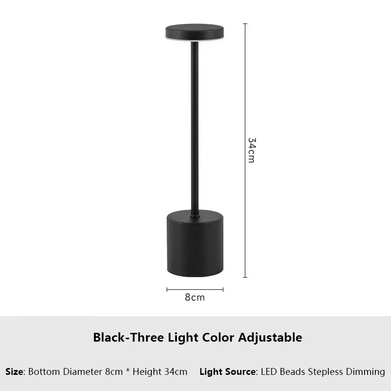 Rechargeable Touch Sensor LED Table Lamp with Adjustable Colors - Smarsty