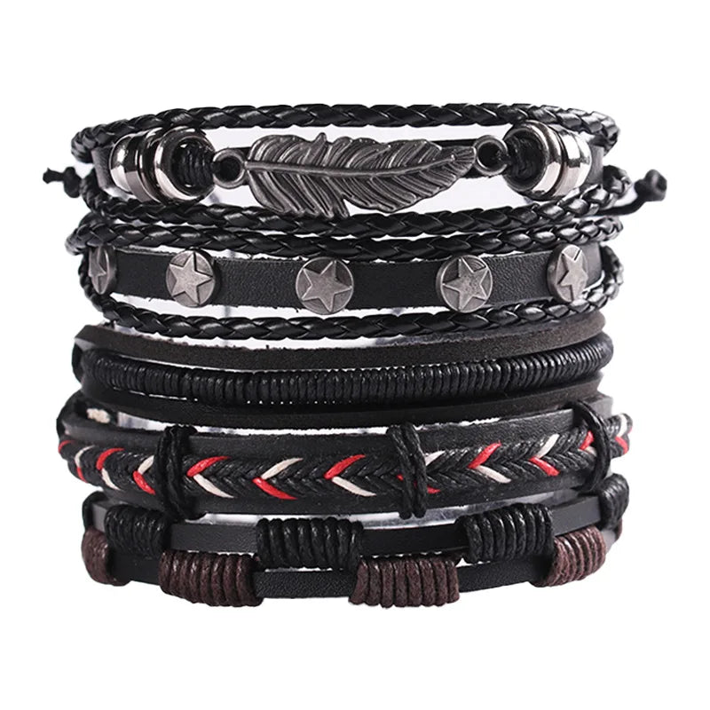 Viking Leather Bracelet For Men Adjustable Skull Design - Smarsty