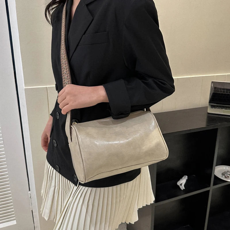 Vintage PU Leather Crossbody Bag For Women Compact Purse - Smarsty