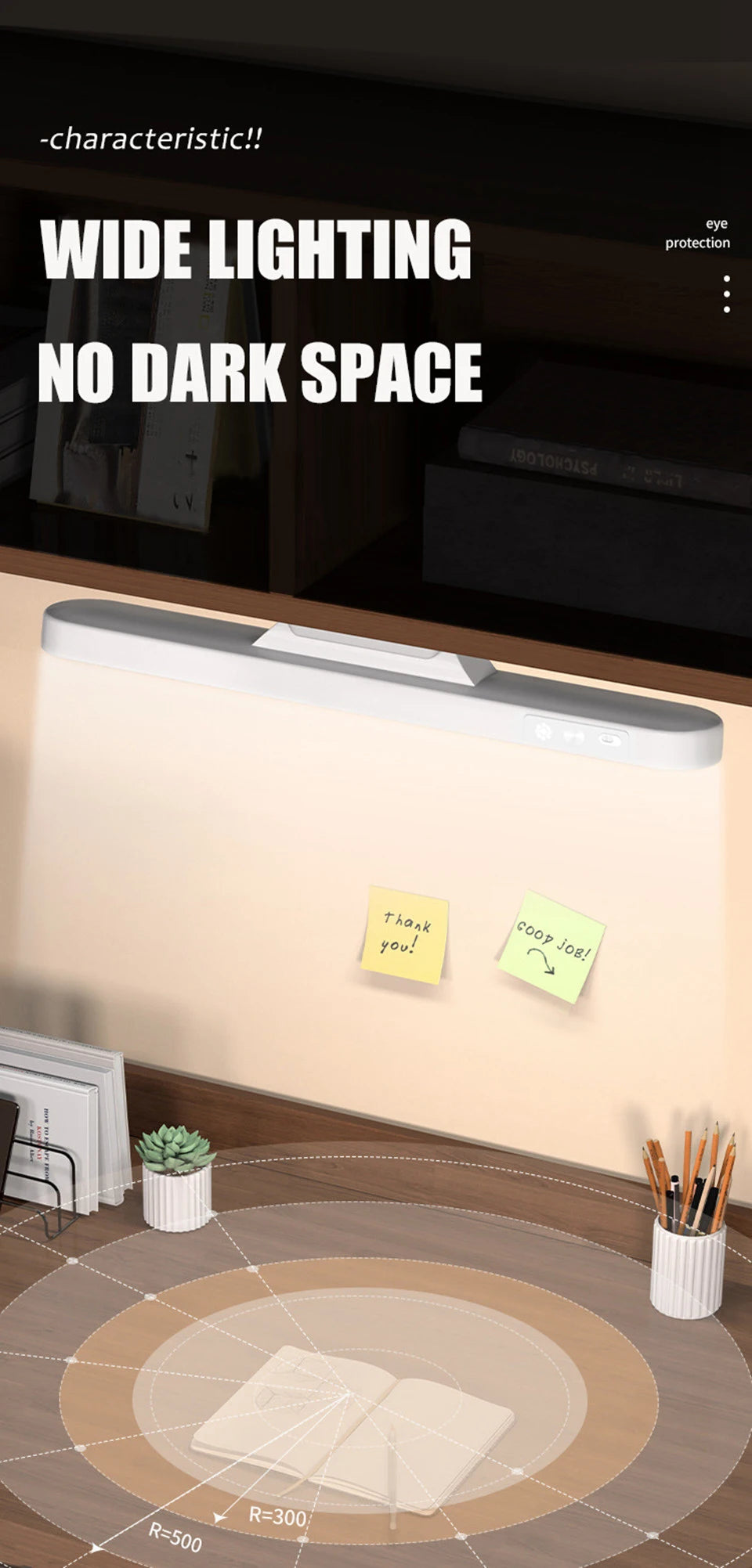 LED Desk Lamp with Magnetic Base and Dimmable Light - Smarsty
