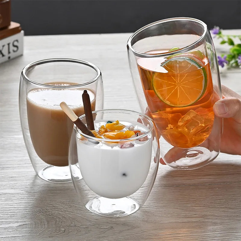 Heat Resistant Double Wall Glass Cup for Coffee and Beer - Smarsty