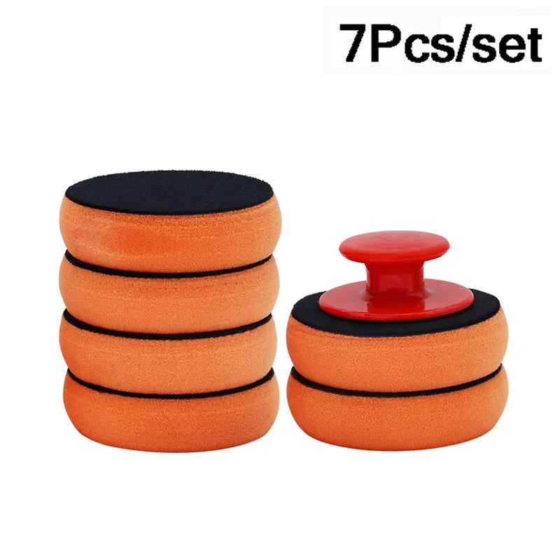 Car Wax Applicator Pads Set Soft Sponge Red Handle - Smarsty