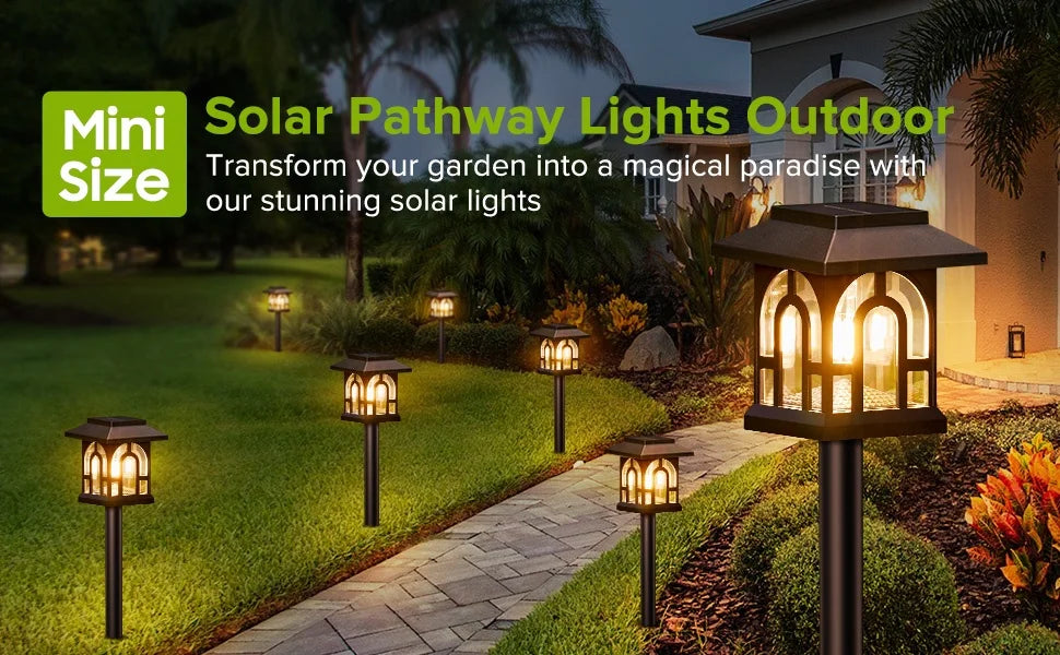 6/10 Pack Solar Pathway Lights Outdoor, Solar Landscape Path Yard Lights, Auto On/Off , for Outside Yard Lawn Patio Walkway