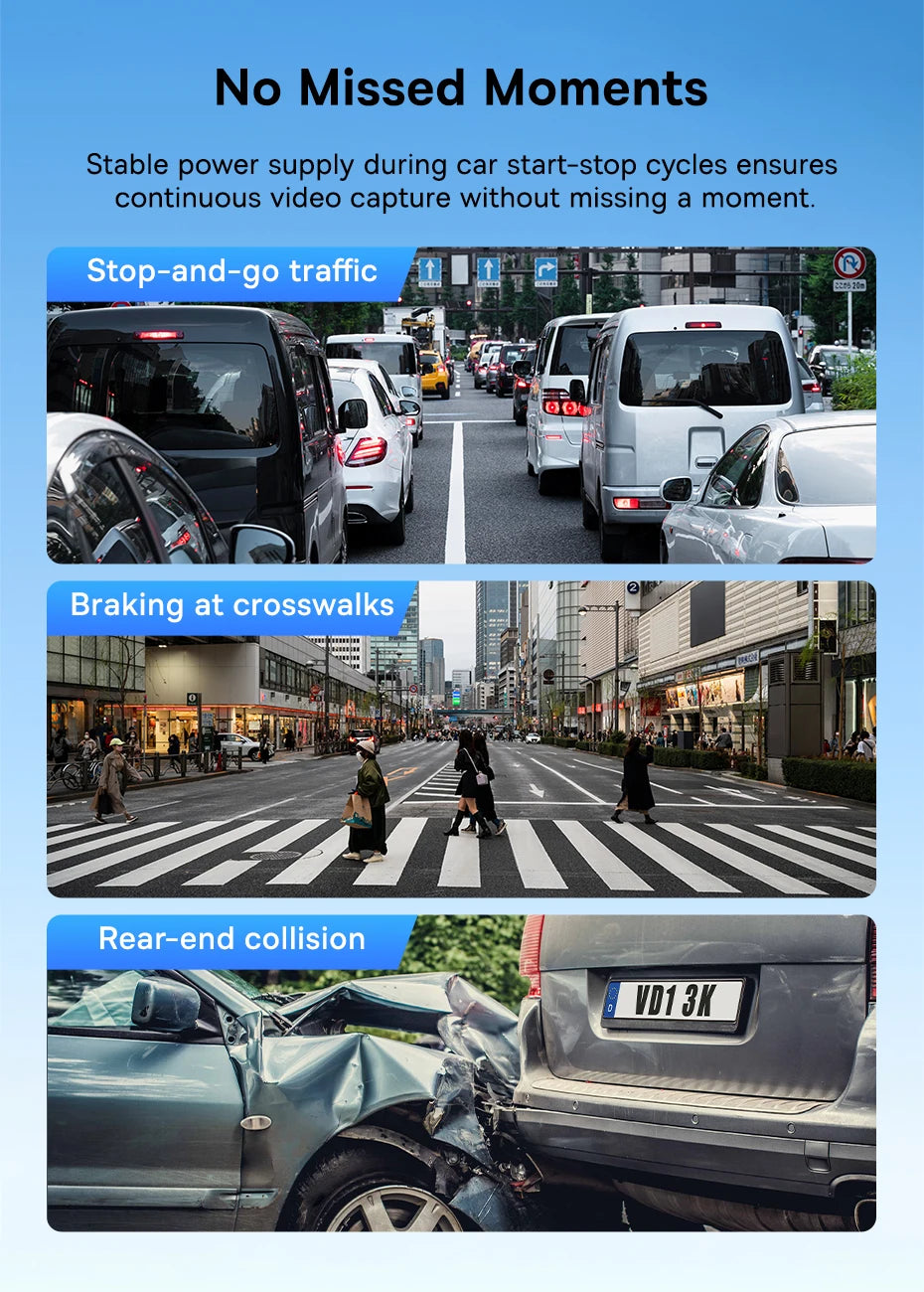 Front And Rear Dash Cam With GPS Galileo 24H Parking - Smarsty