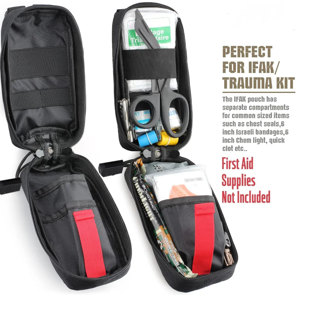 Tactical MOLLE Medical Pouch, Rip-Away EMT First Aid Pouch IFAK Trauma Kit Everyday Carry Survival Bag Include Cross Patch by Smarsty