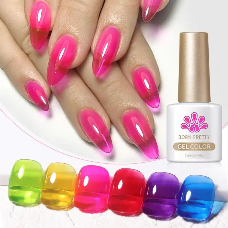 Born Pretty 6 Piece Gel Nail Polish Set Long Lasting Color - Smarsty