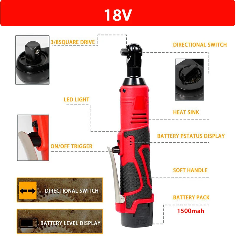 Cordless Electric Impact Wrench with 350N.m Torque - Smarsty
