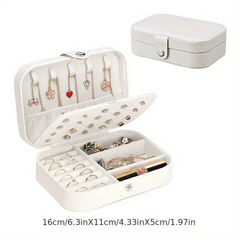Luxury PU Leather Jewelry Box with Secure Lock - Smarsty
