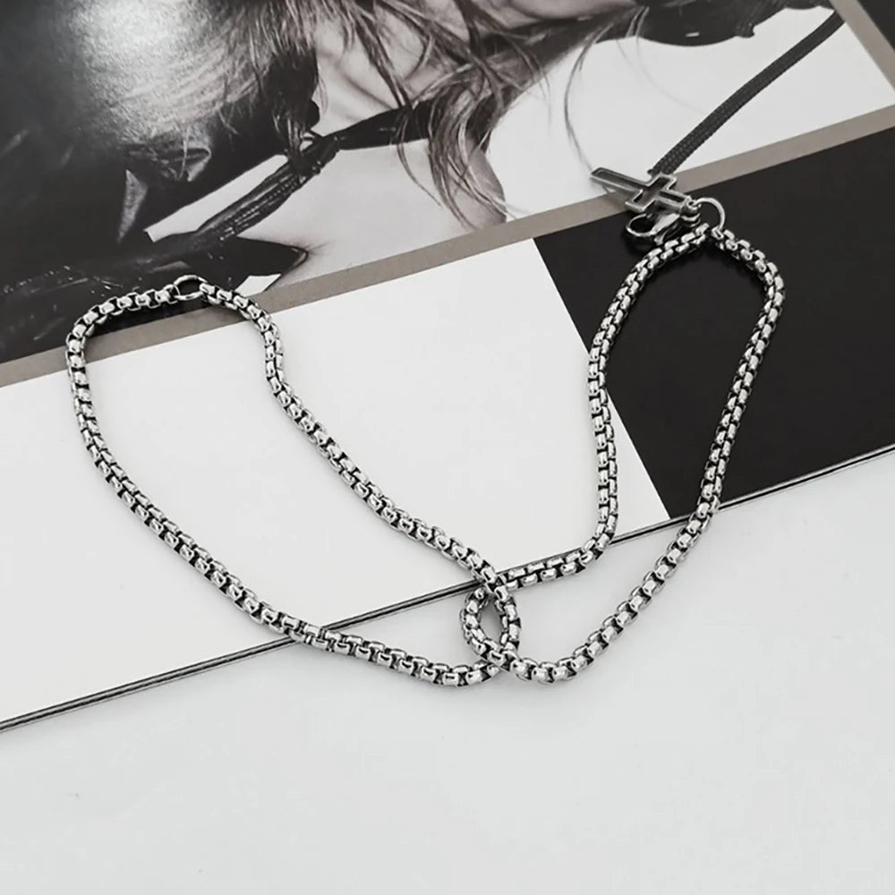 Men's Stainless Steel Cross Chain Bracelet Durable Design - Smarsty