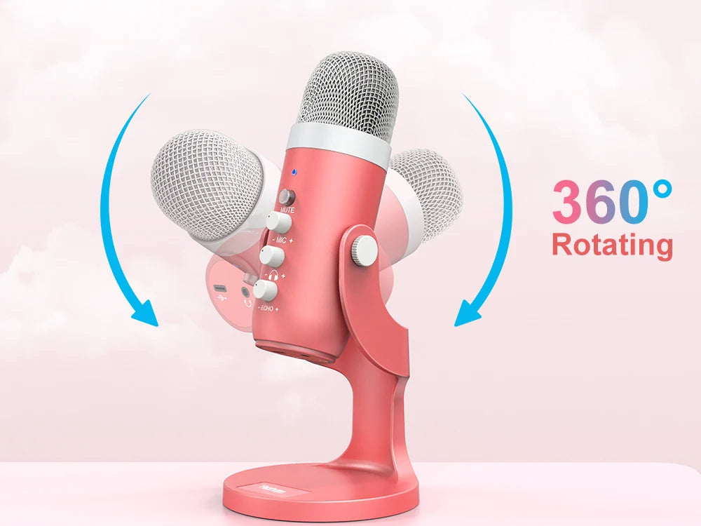 Haomuren Pink USB Condenser Microphone for Streaming - Smarsty