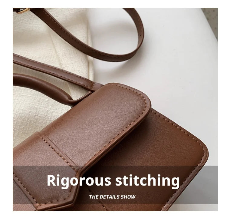 Versatile PU Leather Shoulder Bag For Women Square Satchel - Smarsty