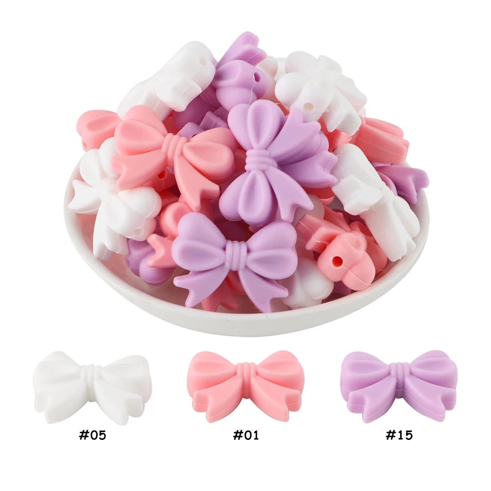 10pcs Silicone Bowknot Beads for DIY Jewelry Making - Smarsty