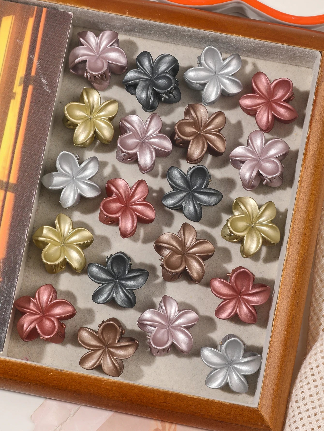 Mini Flower Hair Clips Pack Creaseless Claw Clips For Bangs - Smarsty