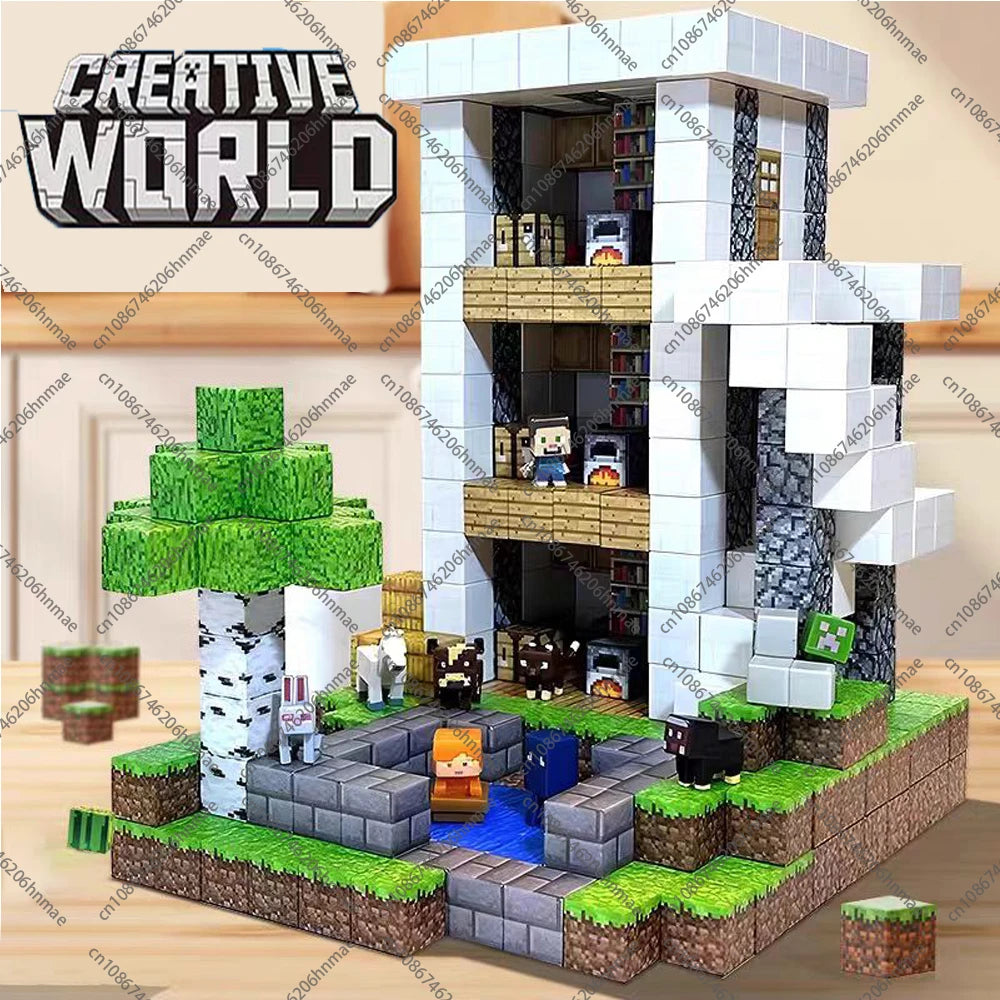 Magnetic Building Blocks Mine World Magnet Cube Set for Boy Girl Kid Age 3+ DIY Model Children STEM Educational Sensory Toy - Smarsty