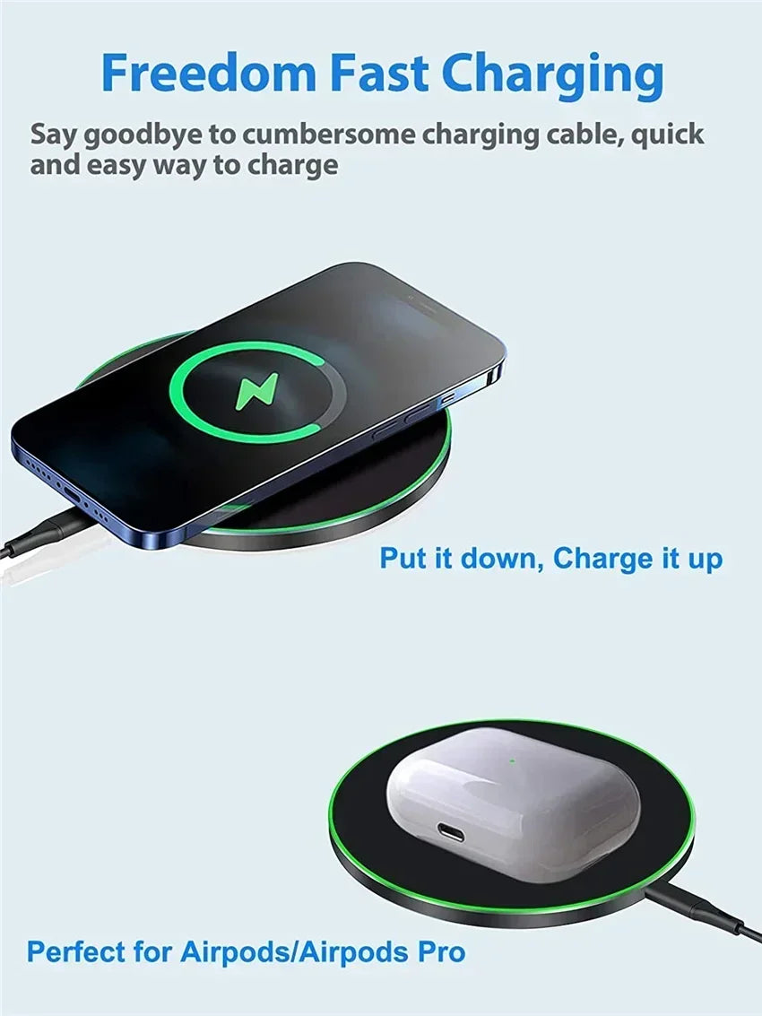 300W Wireless Charger For iPhone 16 15 14 13 Pro Max Induction Fast Charging Pad Dock Station For Samsung S23 S22 Xiaomi Huawei