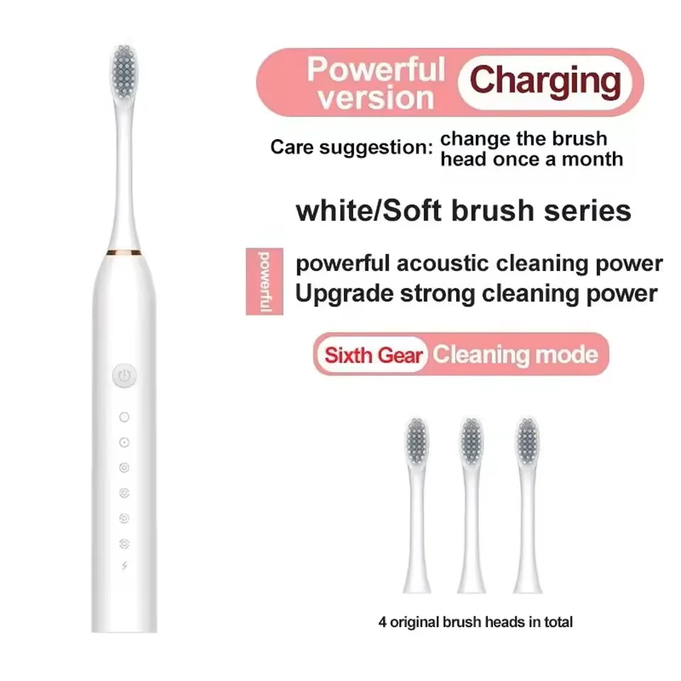 Electric Ultrasonic Toothbrush with Six Speed Modes - Smarsty