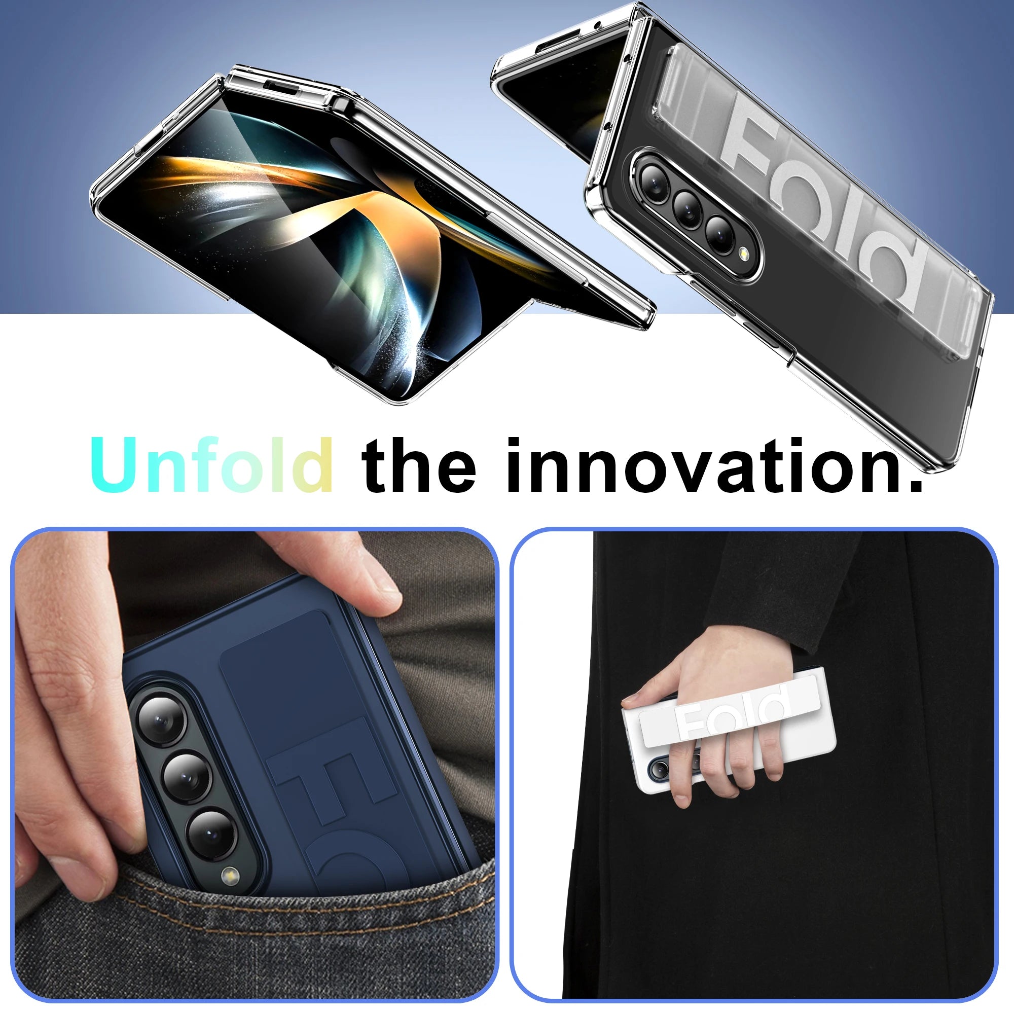 Ultra Thin Matte Galaxy Fold Case With Wrist Strap Pro - Smarsty