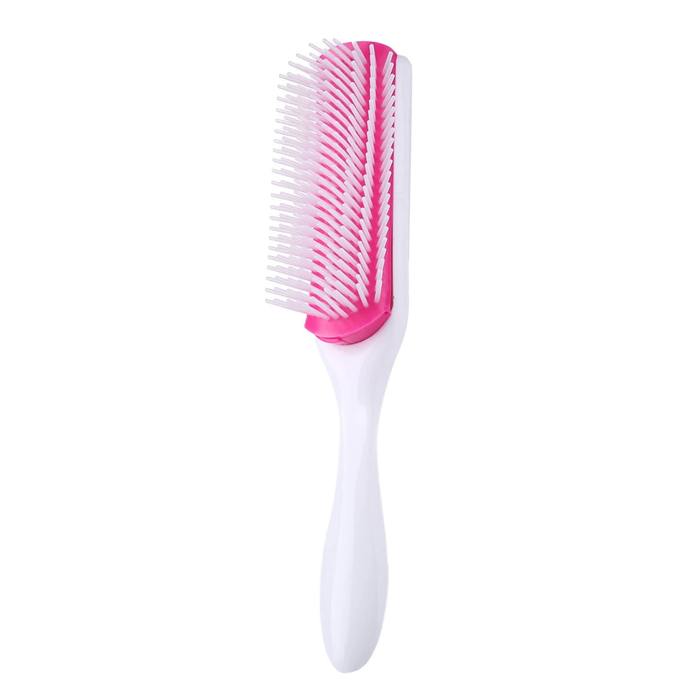 9-Rows Detangling Hair Brush Denman Detangler Hairbrush Scalp Massager Straight Curly Wet Removable DIY Hair Comb Brush
