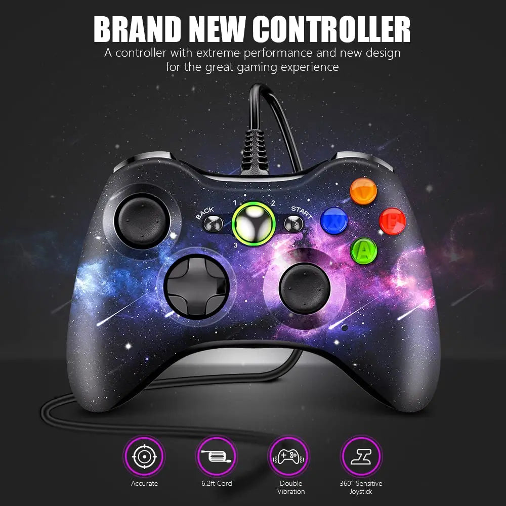 USB Wired Game Controller for Xbox 360 with Enhanced Precision - Smarsty
