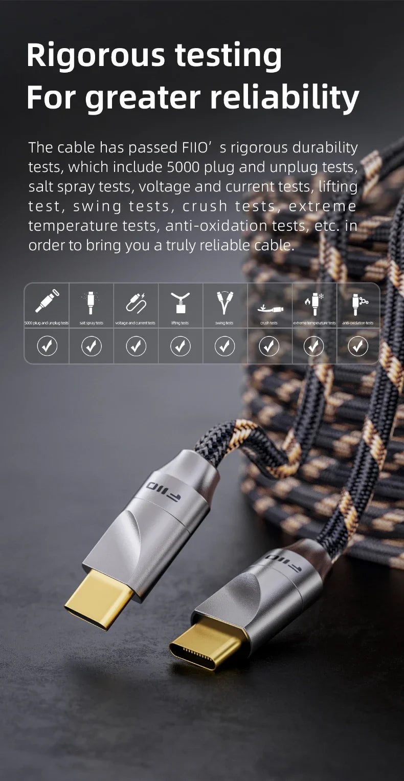 FiiO LT-TC5 Silver-Plated Type C Audio Cable - Smarsty