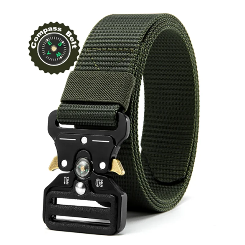 Men's Multi Function Tactical Canvas Belt with Compass - Smarsty