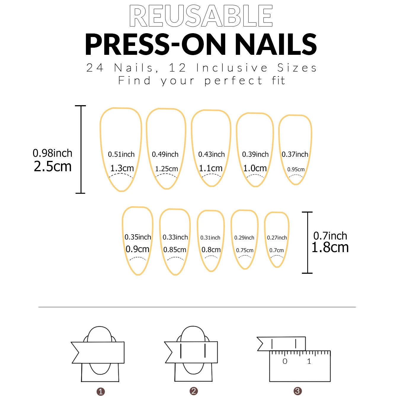 24pcs White French Press On Almond Nails Full Cover - Smarsty