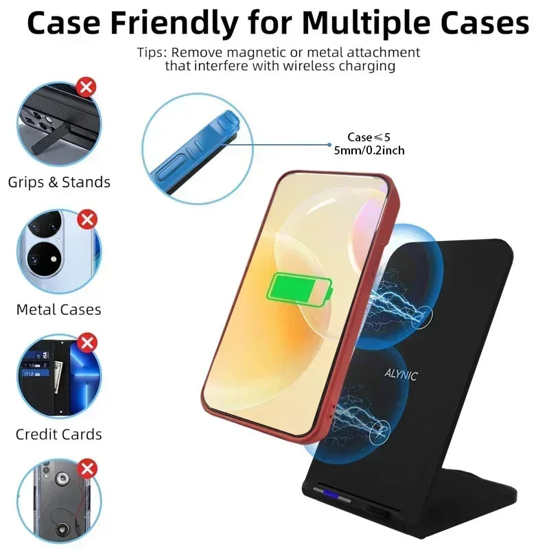 Foldable Wireless Charging Station Desktop Stand For Phones - Smarsty