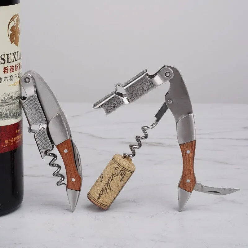 Stainless Steel Wine Corkscrew With Wood Handle - Smarsty