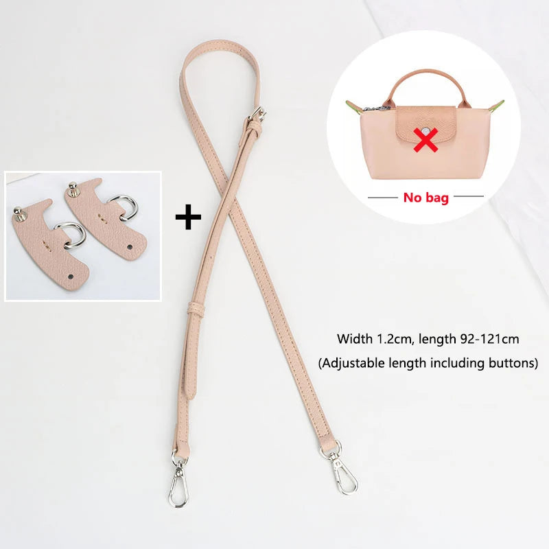 1 Set Bag Strap For Longchamp Mini Punch-free Genuine Leather Shoulder Strap Set Transformation Crossbody Strap Bag Accessories