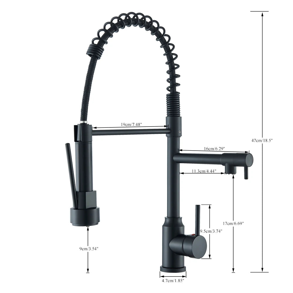 Matte Black Kitchen Faucet With Single Handle Design - Smarsty