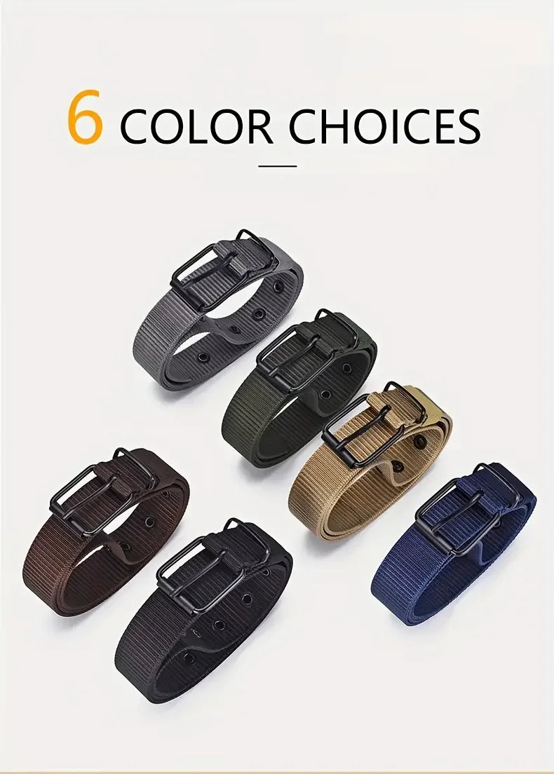 Mens Durable Nylon Canvas Belt Heavy Duty Tactical Workbelt - Smarsty