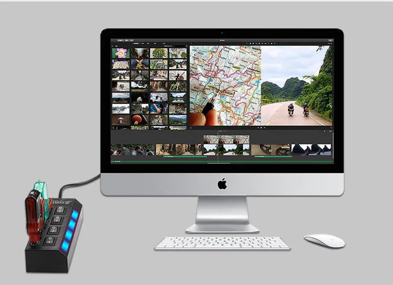 USB 3.0 Hub 4/7 Port Multiport Cable High Power Adapter