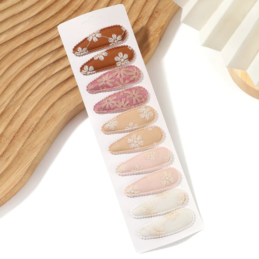 10 Pcs Cotton Alloy Hair Clips for Kids - Smarsty