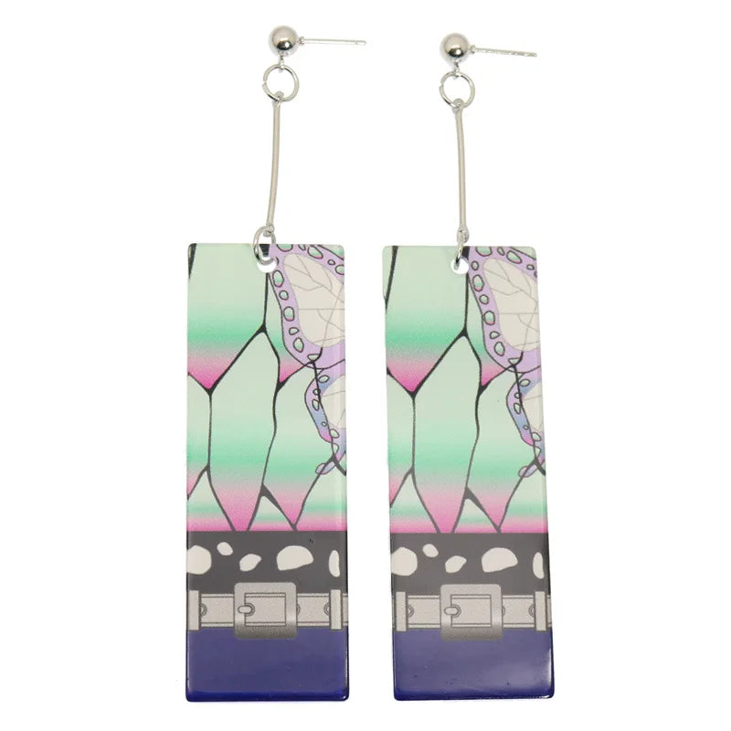 Acrylic Tanjiro Earrings for Women Anime Cosplay Jewelry - Smarsty