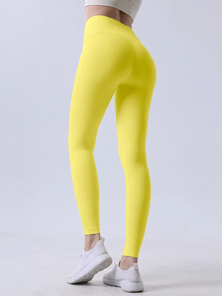 Naked feeling Yoga Leggings Women High Waisted Hip Lifting Fitness Leggings Running Cycling Pants Breathable Sports Leggings - Smarsty