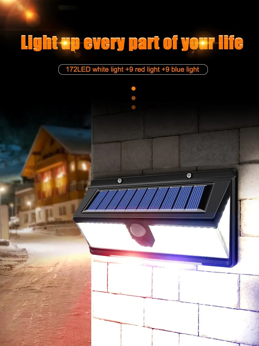 190LED Solar LED Wall Lamp with Motion Sensor and 4 Modes - Smarsty