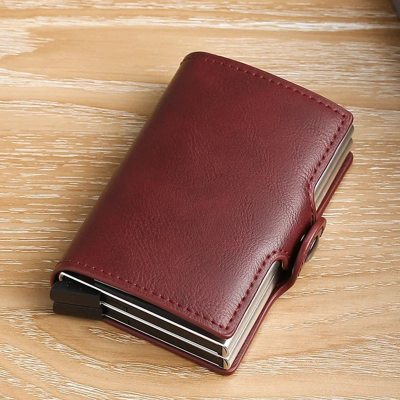 Large Capacity Double Layer ID Credit Card Holder Anti Rfid Blocking Protected Magic Wallet for Men Carbon Fiber Cardholder Case
