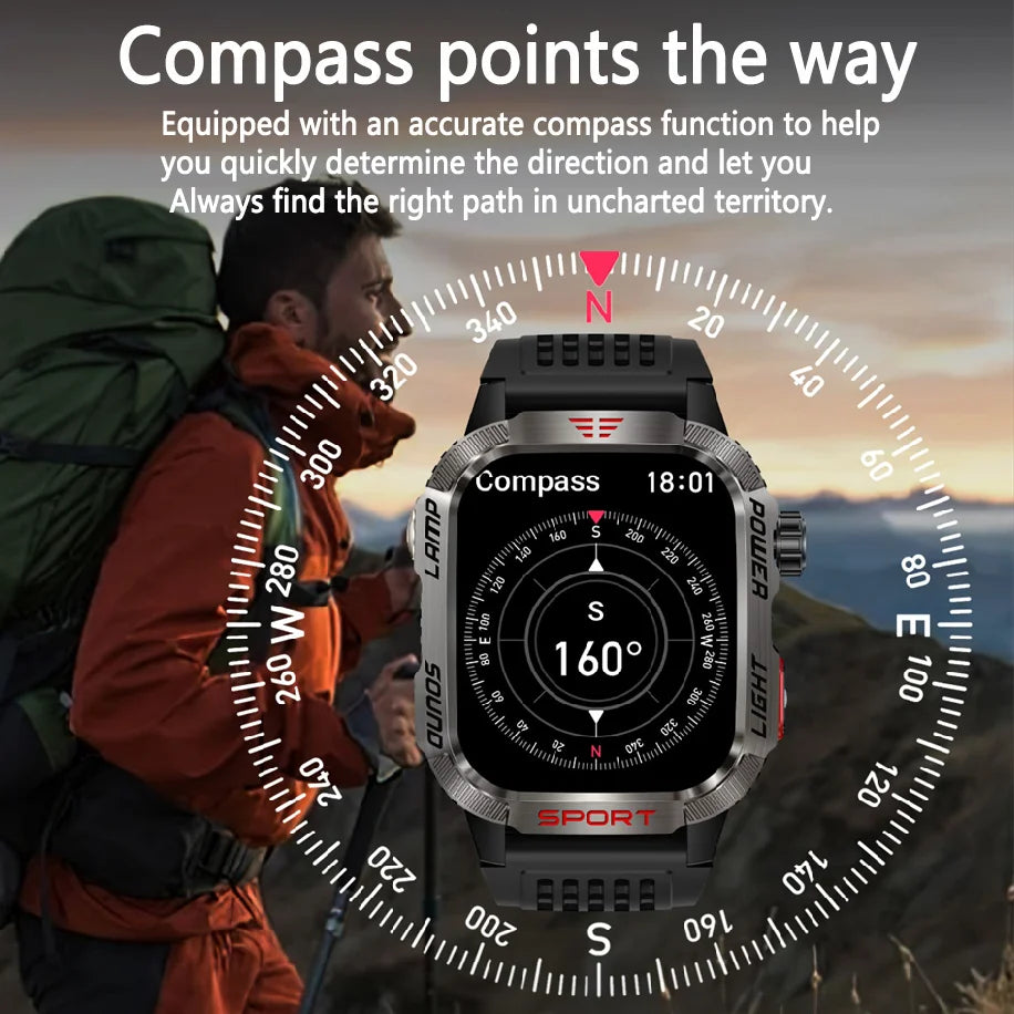 Waterproof Military GPS Smart Watch With Bluetooth Call - Smarsty