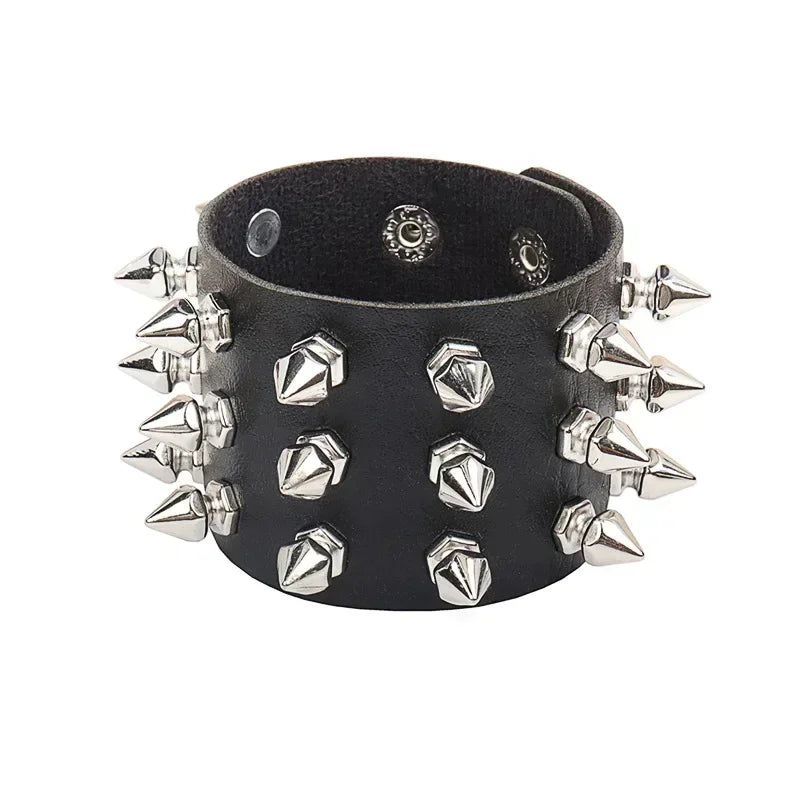 Punk Hip Hop Leather Skull Bracelet for Unisex Fashion - Smarsty