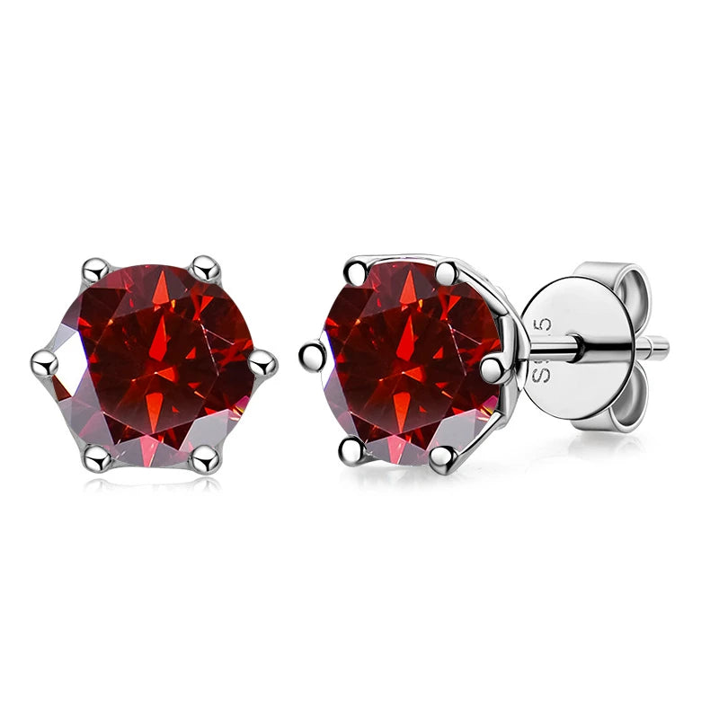 1 CT D Color Moissanite Stud Earrings Sparkling 925 Silver - Smarsty