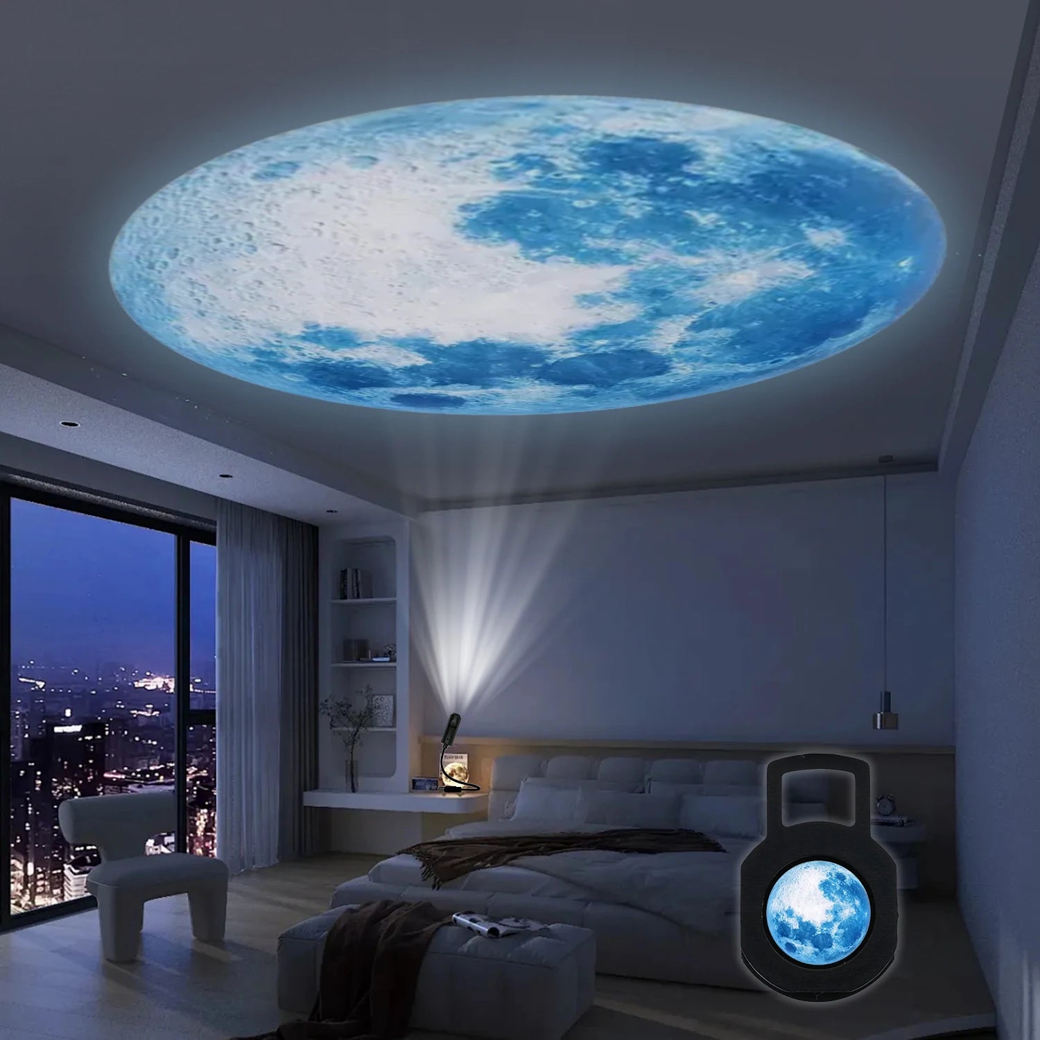 Blue Planet LED Moon Lamp for Atmospheric Night Lighting - Smarsty