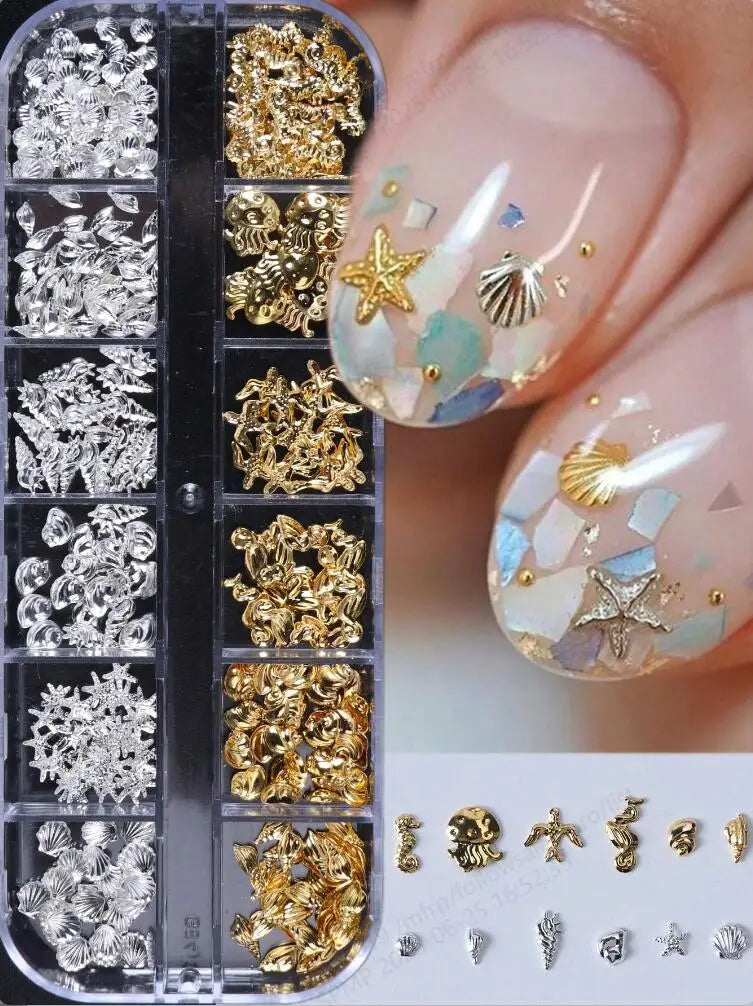 3D Sea Theme Nail Art Charms for Summer DIY - Smarsty