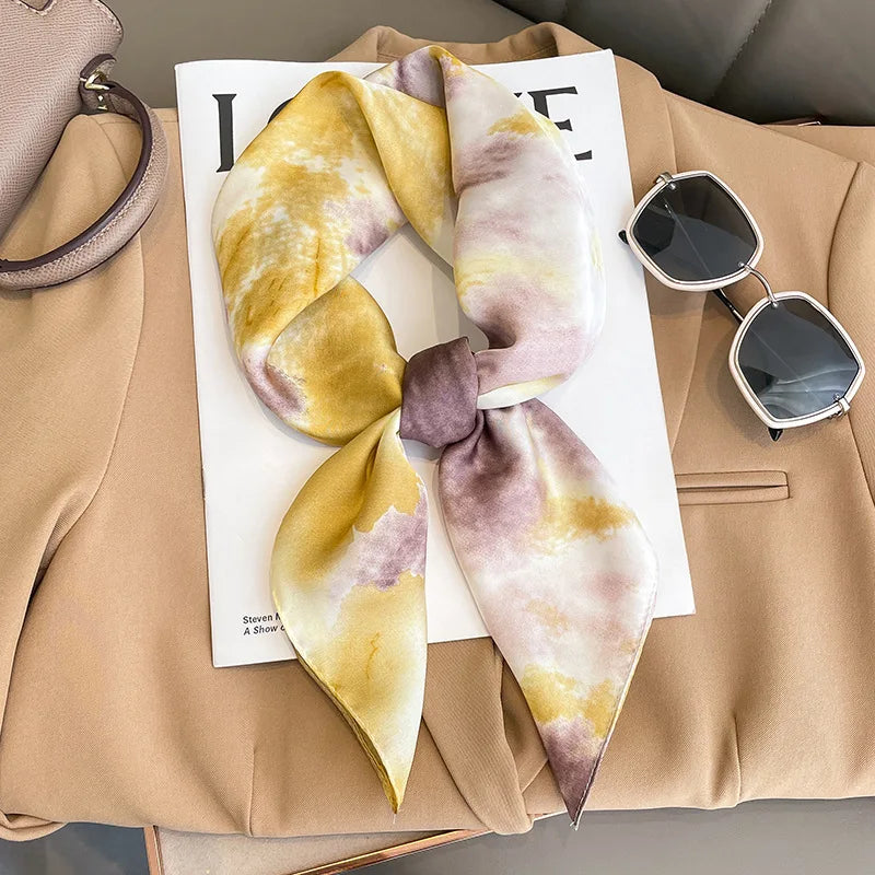 Satin Silk Square Scarf for Women Sun Protection - Smarsty