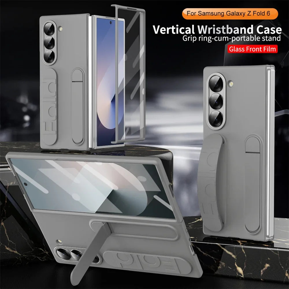 Premium Galaxy Z Fold Hand Strap Case With Folding Stand - Smarsty