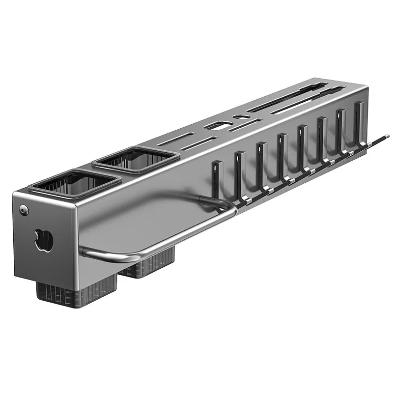 Wall Mounted Kitchen Knife Pot Cover Storage Rack Metal Kitchen Shelf Skeletonized Drainage Easy To Clean Chopstick Organizer