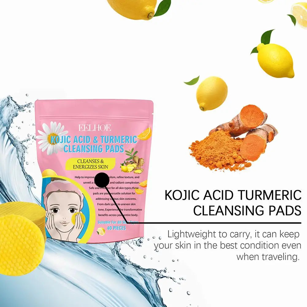 Turmeric Kojic Acid Exfoliating Cleansing Pads Combo - Smarsty