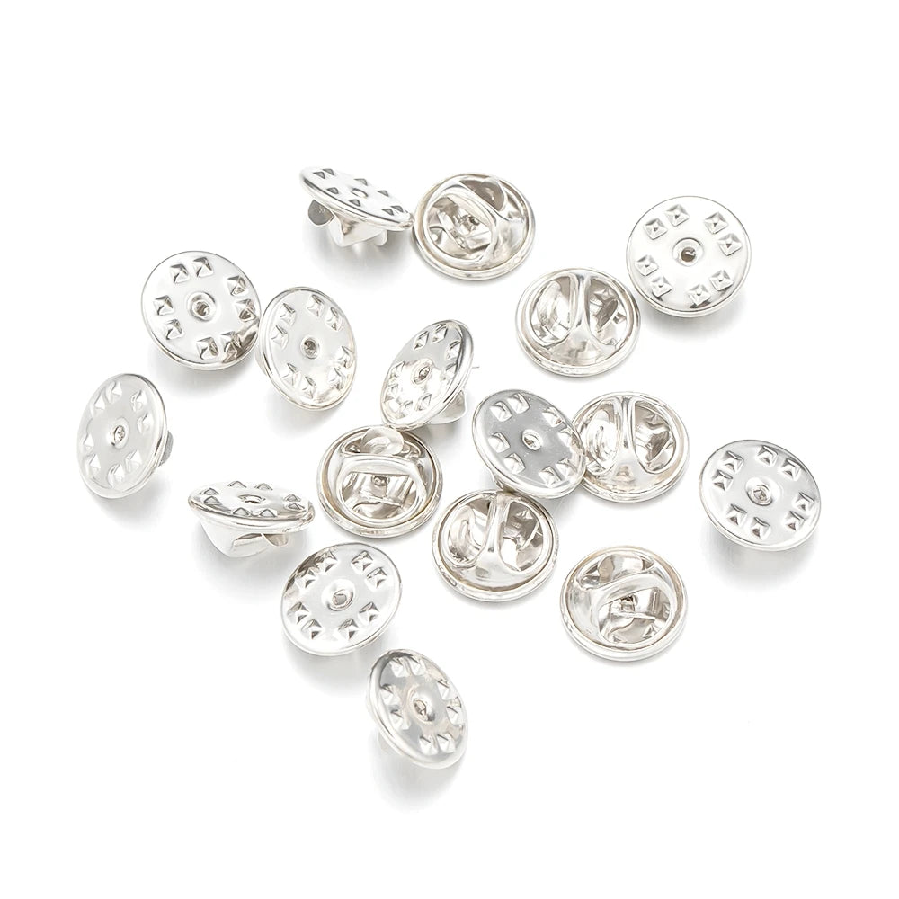 100Pc Metal Locking Pin Backs Secure Brooch Bases Pack - Smarsty